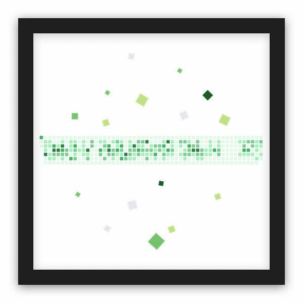 ludovicdmt GitHub contribution graph, framed print preview