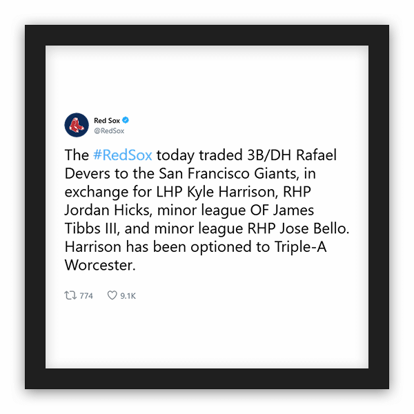 Red Sox frame preview
