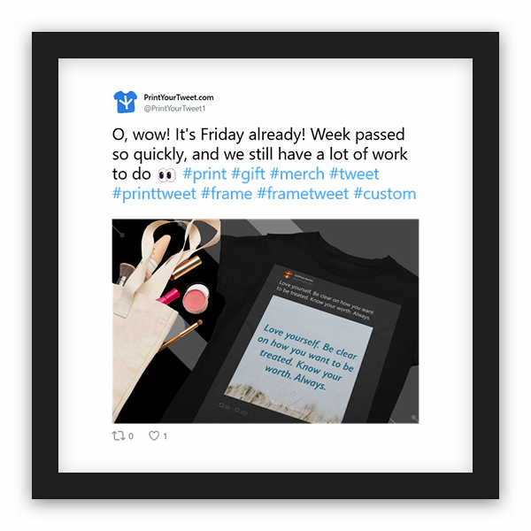 PrintYourTweet.com frame preview