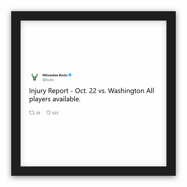 Milwaukee Bucks frame preview Milwaukee Bucks frame preview